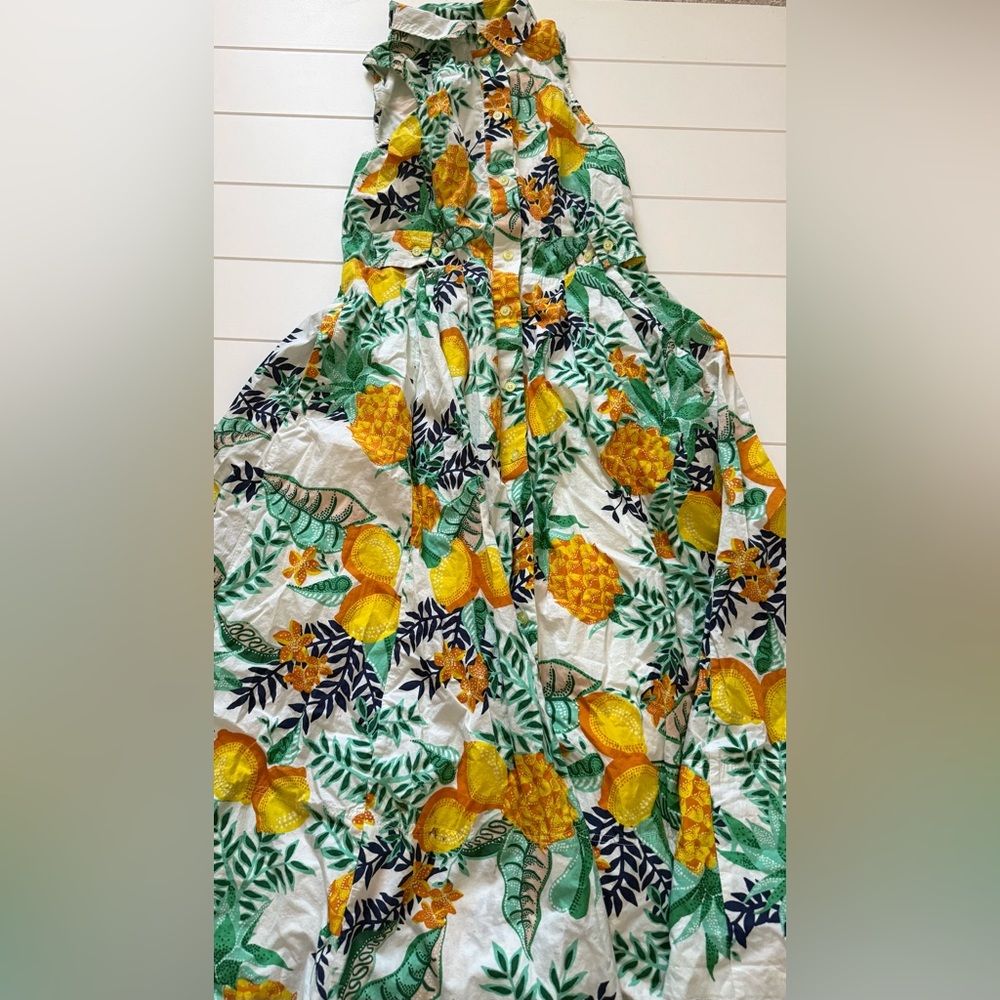 Maeve Tropical Print Maxi Dress - Green, Yellow, White
